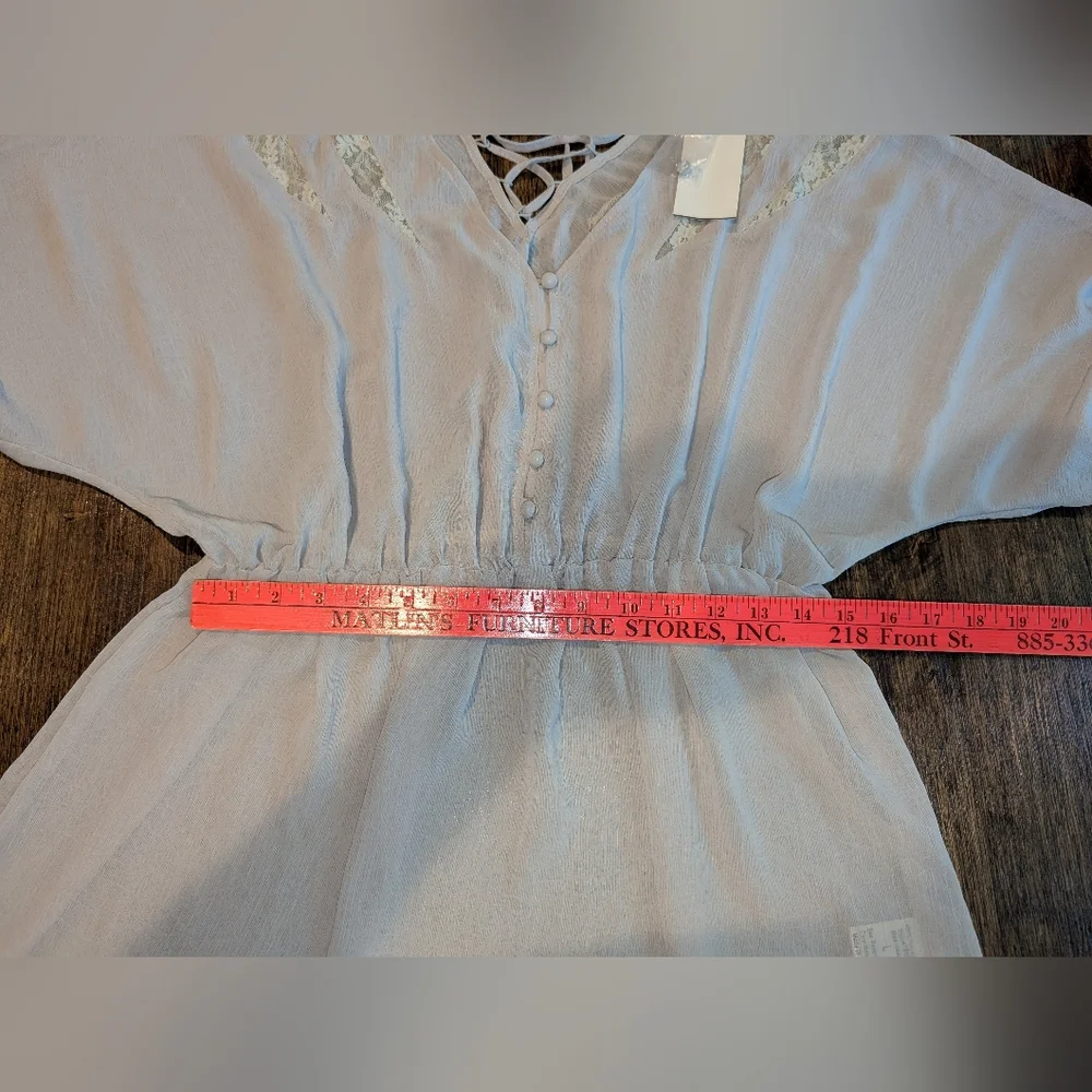Blue‎ Bird Gray Puff Sleeve Blouse Relaxed Fit